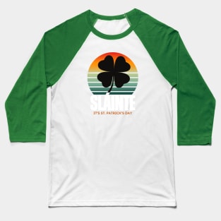 COLORFUL ILLUSTRATIVE RETRO GAELIC SLAINTE Baseball T-Shirt